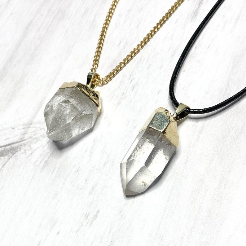 Quartz Crystal Long Distance Boyfriend Gift Raw Gemstone Jewelry Necklaces For Men