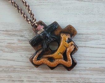 Inka Cross Pendant Necklace,  Protection Pendant, Amulet Necklace