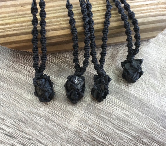 Ciondolo In Tormalina Naturale Irregolare Ciondoli In Quarzo Nero - Foto 8