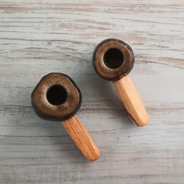 Tagua Nut Pipes With Palo Santo, Ceremonial Ritual Smoking Pipe, Shaman Sacred Pipe