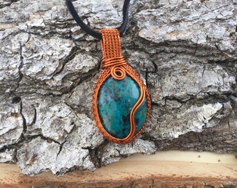 クリソコラペンダント。ワイヤーラップ - Etsy 日本