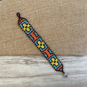 Handmade Seed Bead Bracelet, Shipibo Tribal Bracelet, Ceremonial Jewelry, Jungle Bracelet