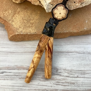 Black Stone kuripe Self-applicator, Jaguar Black Stone Tepi, Ritual Ceremony Shamanic Tepi
