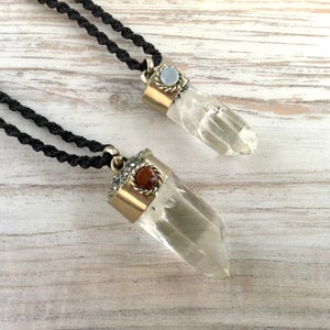 Crystal Quartz Pendant, Raw Rough Quartz Pendant, Clear Quartz  Jewelry