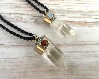Crystal Quartz Pendant, Raw Rough Quartz Pendant, Clear Quartz  Jewelry