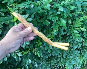 Palo Santo Double Nose Tepi applicator, Ritual Ceremony Shamanic Pipe, Handmade Shamanic Applicator Pipe, Palo Santo wood kuripe