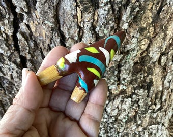 Handmade Kuripe Self-applicator, kuripe for Rapeh, Ritual Ceremony Shamanic Pipe, Rapeh
