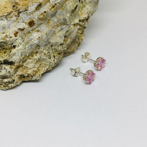 Pink Tourmaline Stud Earrings, Post Earrings, October Birthstone Jewelry, Gift for Her
