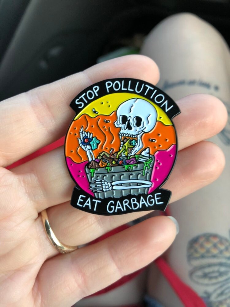 Garbage Goth Punk Animal Enamel Pin – Fresh Hot Flavors