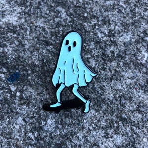 Skate Ghost Glow in the Dark Enamel Pin