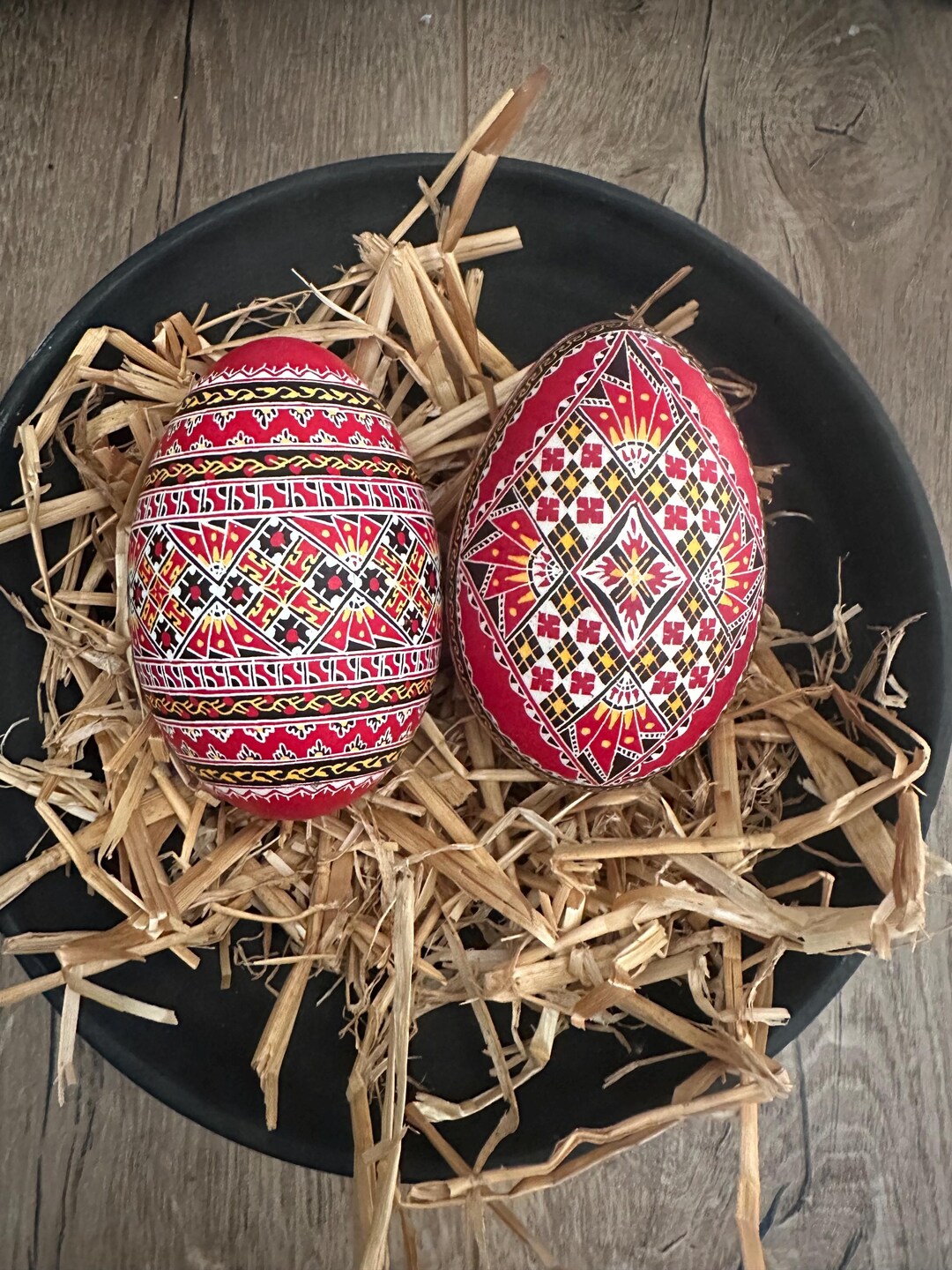 Set of 2 Unique Easter Decorated Egg (real Goose Egg) for Decoration ...