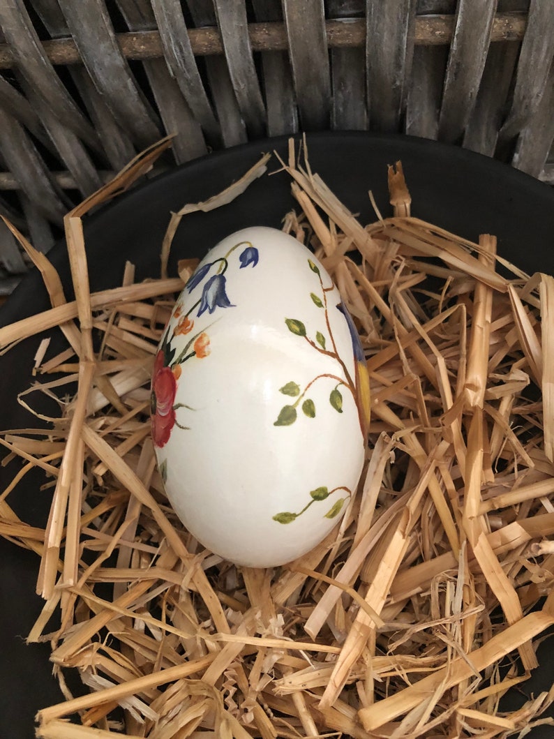 Unique Real Easter Decorated Goose Eggsflowers Painted Goose Etsy