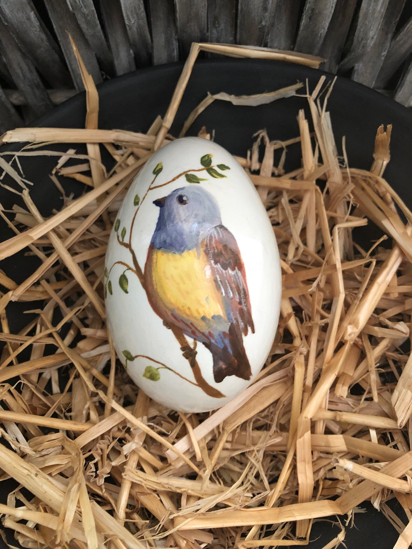 Unique Real Easter Decorated Goose Eggsflowers Painted Goose Etsy