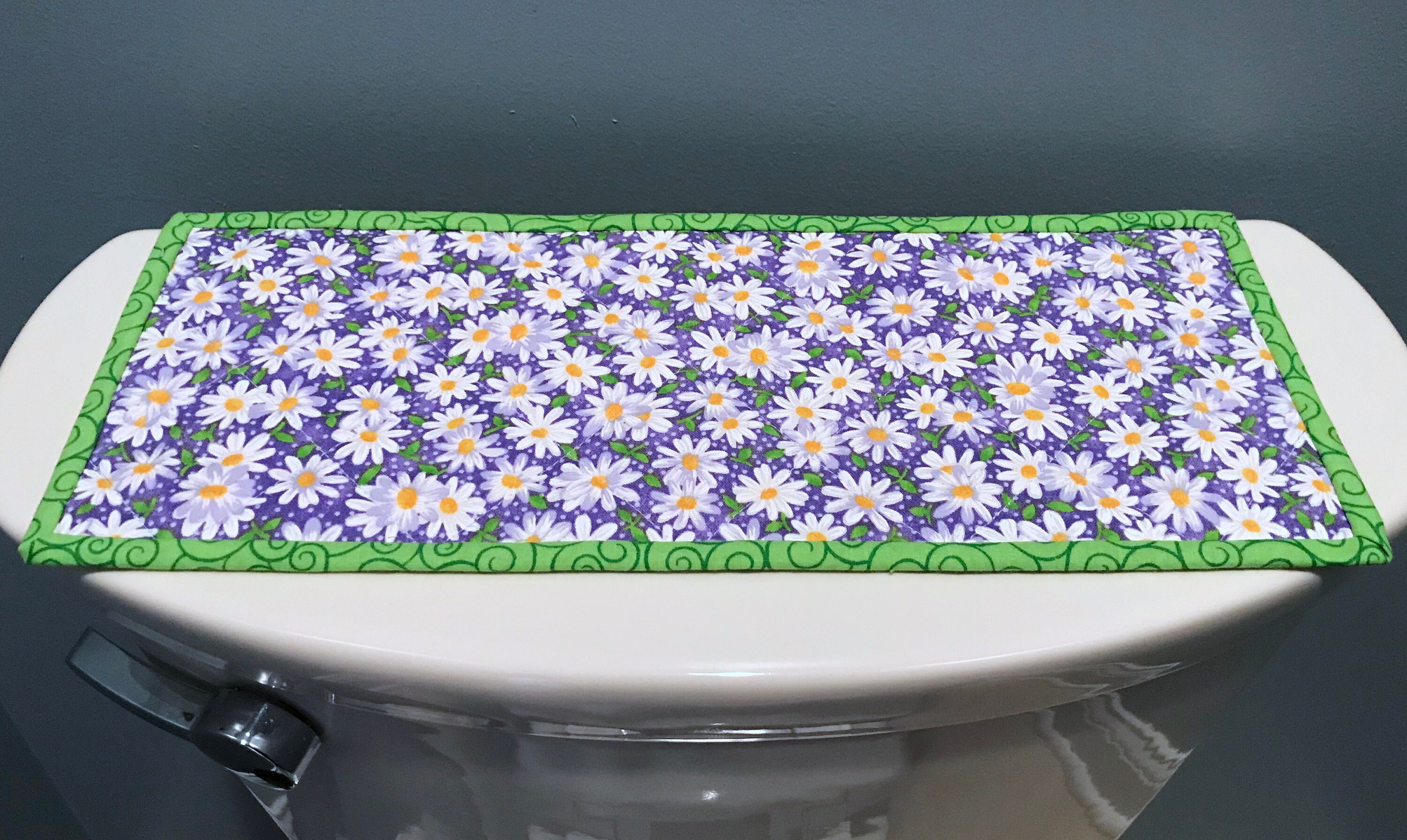 Quilted toilet tank topper floral commode topper item 687 Etsy