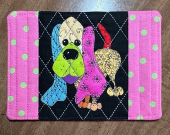 Loralie dog mug rug, quilted snack mat, Item #1570