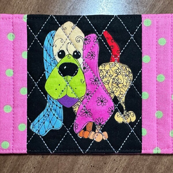 Loralie dog mug rug, quilted snack mat, Item #1570