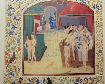 1939 Verve Lithograph, Vapor Bath in the Fifteenth Century, 1939 Original Verve Art