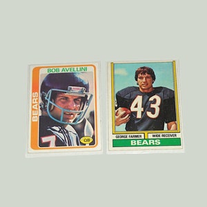 Chicago Bears dos anos 1970, Topps Trading Cards, George Farmer e Bob Avellini, ideia de presente dos Bears