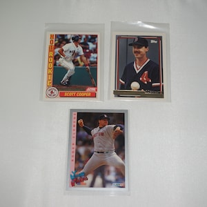 Roger Clemens, Scott Cooper, Tom Bolton Boston Red Sox Card Lot - Vintage Baseball Cards