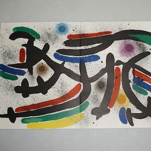 Joan Miró "IX" 1972 Original Lithograph Signed Vintage Abstract Print Collectible Modern Art