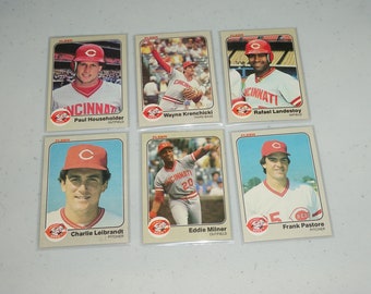 1983, Cincinnati Reds, Mixed Lot, Frank Pastore, Eddie Milner and more, Reds Collectibles, Baseball Gift Idea