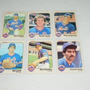 1983, Mets de Nueva York, lote mixto de tarjetas Fleer, novato Rick Owenbey y más, venta de tarjetas deportivas