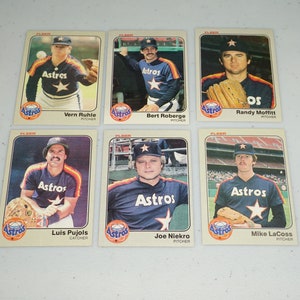 Fleer, 1983, Houston Astros, lotto misto, carte da baseball Fleer, oggetti da collezione Fleer, oggetti da collezione Astros vintage