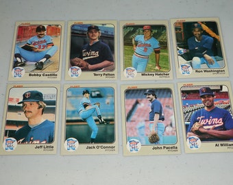 Fleer, 1983, Minnesota Twins, Baseballkarte Lot, Zwillinge Sammlerstück, Zwillinge Baseball Geschenkidee