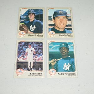 1983 Fleer, New York Yankees, Lot of 4 Baseball Cards,  HUGE Baseball Card Sale