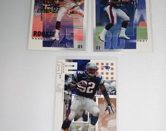 Vintage, New England Patriots, Ronney Daniels, Troy Brown e Antowain Smith, lotto di carte collezionabili