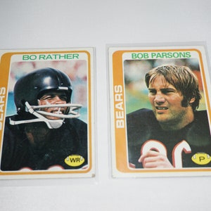 1978, Topps, Chicago Bears, Bo Liever, Bob Parson, Collectible Football Cards