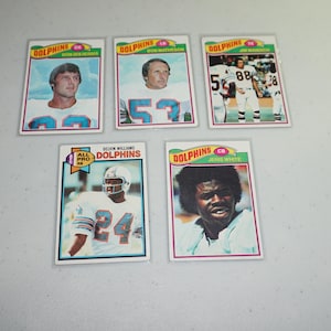 1970er Jahre Miami Dolphins, Football Card Lot, perfektes Sammlerlot, Vern Den Herder, Bob Matheson und mehr