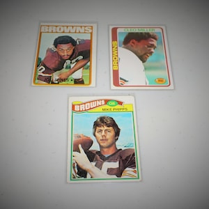 1970s Cleveland Browns Player Cards - Cleo Miller, Mike Phipps, Joe Jones - Collectible Vintage NFL
