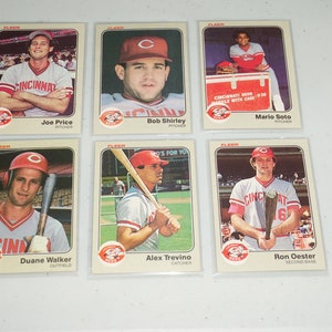 1983, Cincinnati Reds, Mixed Lot, Ron Oester,Joe Price and Many more, Fleer Card Lot
