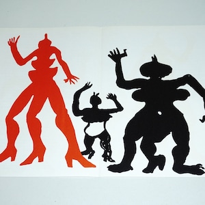 Original Alexander Calder Lithograph, &quot;3 Acrobats&quot; 1975, Derrière le Miroir, Vintage Mid Century Modern Art, Maeght Editeur