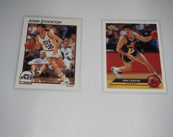 Vintage 1990s John Stockton Utah Jazz Card Lot - Unique Sports Gift for Basketball Fan