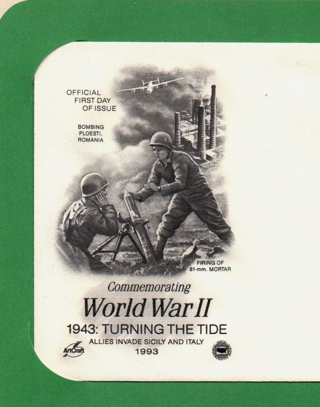 Vintage USPS sellos coleccionables, Segunda Guerra Mundial, 1943 Mesa