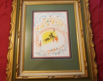 ピカソ 額装 「Circle of friendship」 Small Framed Picasso Print, Circle of Friends Dancing - I