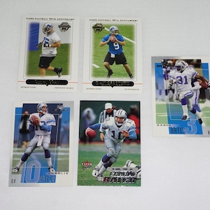 Lote vintage de Detroit Lions, lote de cartas coleccionables de fútbol, Mario Bates, Charlie Bates y más