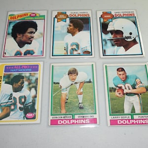 1970er Jahre Miami Dolphins, Football Card Lot, perfektes Sammlerlot, Greg Yepremian und mehr