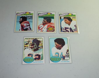 1970's, Topps, Denver Broncos, Otis Armstrong, Bobby Maples and others, Vintage Cards