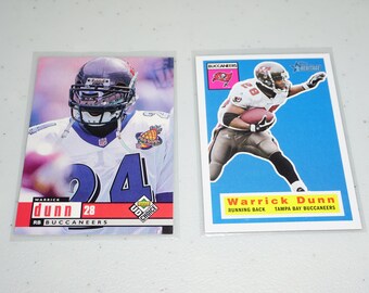 Tampa Bay Buccaneers, lote de cartões de futebol misto Warrick Dunn, cartões de futebol vintage