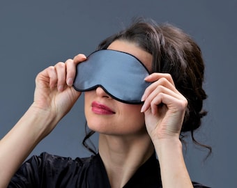 Mulberry Silk Sleep Mask: Anti-Wrinkle Eye Pillow, Gray Travel Mask