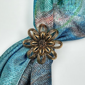 Scarf Ring Best Gift for For Scarf Lovers Exclusive Sumatra in Antique Gold Elegant Bohemian Scarf Accessory Perfect for Her Wife Mom Sister