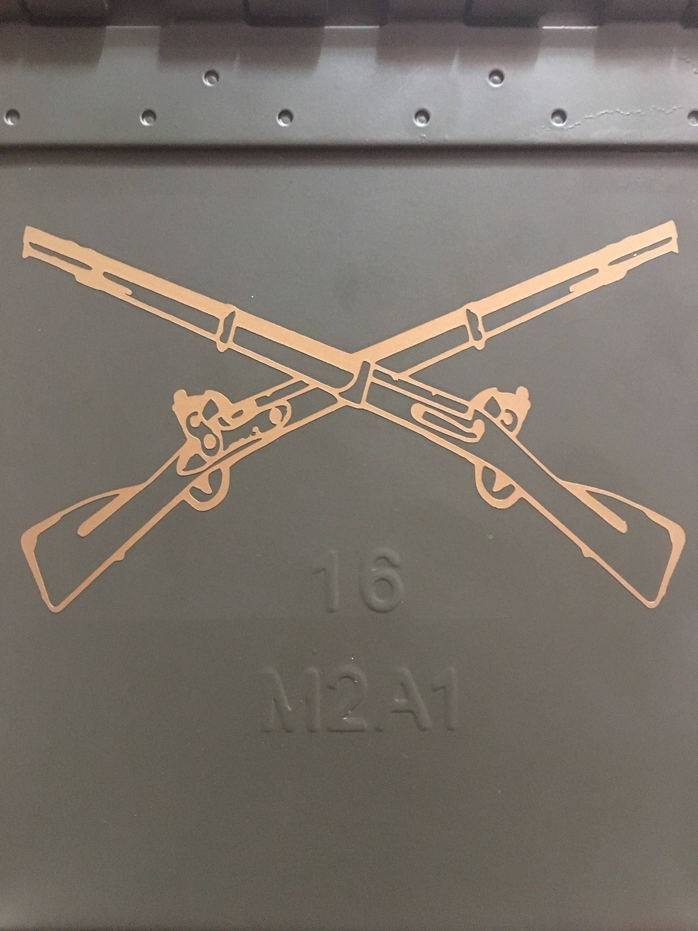Army Infantry Crossed Rifles Decal Etsy