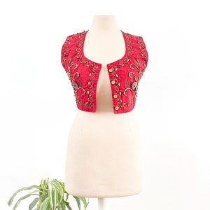 Vintage Beaded Top, Vest Top, Cropped Top, Beaded Top, Vintage Croptop, Festival Wear, Boho Top, 90s Top, Maroon Top, Summer Top, Hippie