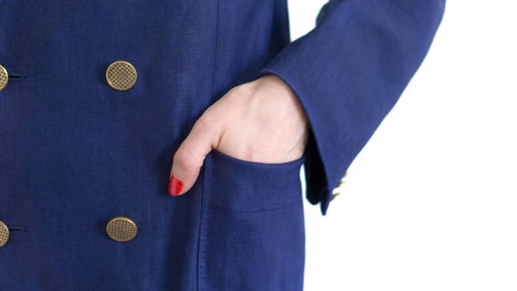 Vintage Linen Jacket, Tailored Blazer, Summer Bla… - image 4