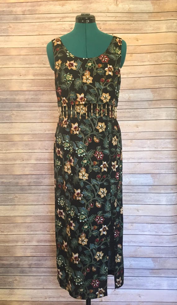 Vintage Dress, Maxi Dress, Summer Maxi Dress, Slee