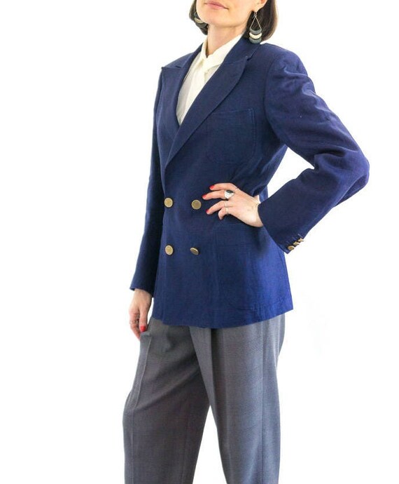 Vintage Linen Jacket, Tailored Blazer, Summer Bla… - image 5