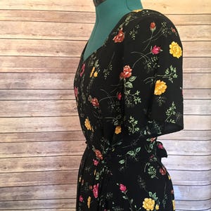 Vintage Summer Dress, Casual Dress, Floral Dress, Black Maxi Dress, Long Dress, Boho Dress, Floral Maxi Dress, Casual Dress, Festival Dress image 8